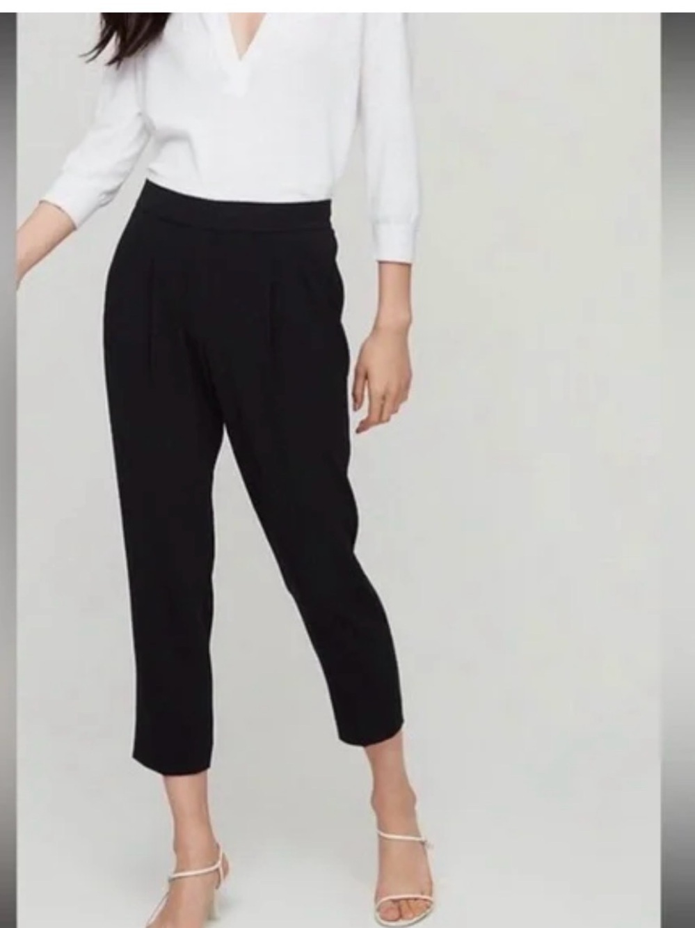 babaton by  Aritzia Black Cropped  Front Women's Pants Cohen